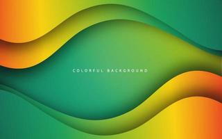 Abstract wave shape green gradient color background vector