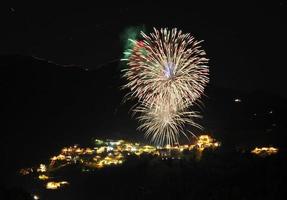 Fireworks in the tourist resort photo