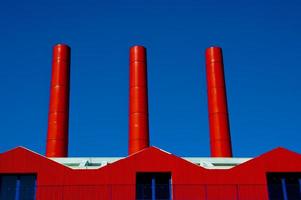 chimeneas de color rojo foto