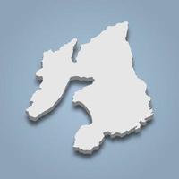 3d isometric map of Islay is an island in Scotland, vector