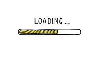 Loading bar doodle element. Hand drawn vector