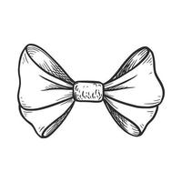 Tie bow doodle sketch. Hand drawn vector