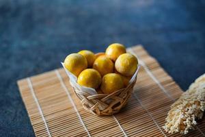 Nastar is a typical Indonesian cake made from wheat flour filled with pineapple jam photo