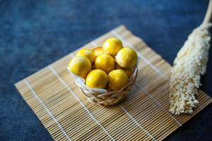 Nastar is a typical Indonesian cake made from wheat flour filled with pineapple jam photo