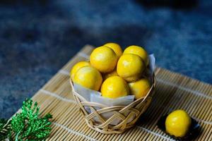 Nastar is a typical Indonesian cake made from wheat flour filled with pineapple jam photo