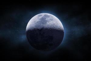 la luna y el espacio profundo foto