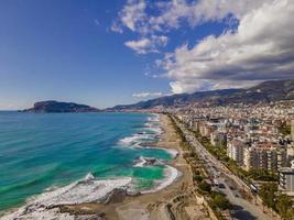 city and beach seaside landscape photo