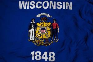 Flag of Wisconsin in 3D rendering photo