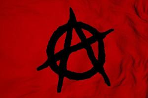 Anarchist flag in 3D rendering photo
