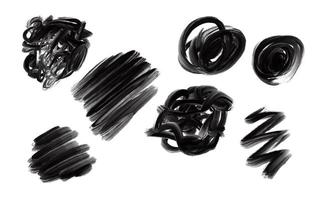 abstract brush stroke elements. black lines in abstract scribble style for creative design photo