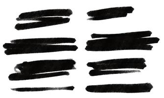 abstract brush stroke elements. black lines in abstract scribble style for creative design photo