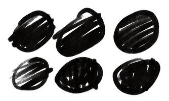 abstract brush stroke elements. black lines in abstract scribble style for creative design photo