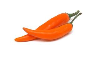 Orange hot chili pepper isolated on a white background. photo