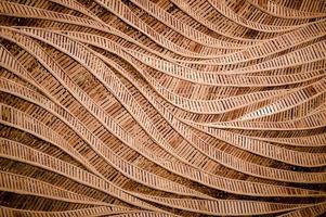 nature background of brown handicraft weave texture bamboo surface photo