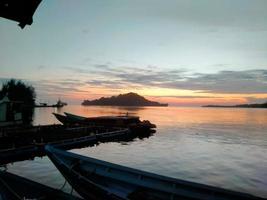 sea view at dusk photo