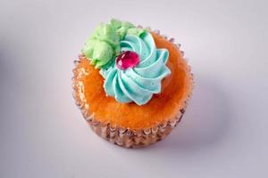 Vanilla Cake Orange Flavor with Creamy Thai Traditional Style Cake photo