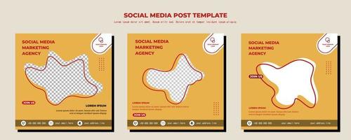 Yellow Vector Social Media Post Template, vector art illustration and text