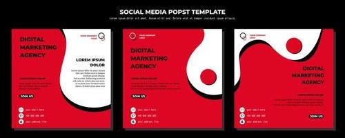 Red White Vector Social Media Post Template, vector art illustration and text