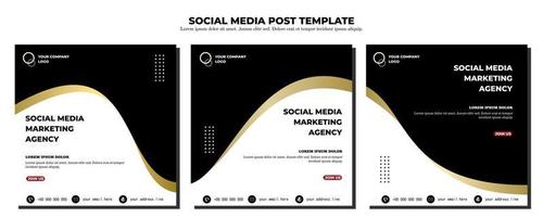 Black White Vector Social Media Post Template, vector art illustration and text