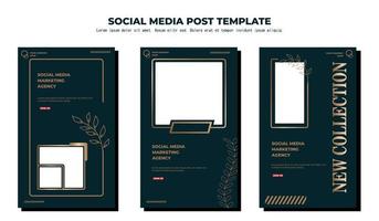 Green Gold Vector Social Media Post Template, vector art illustration and text