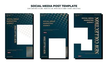 Green Gold Vector Social Media Post Template, vector art illustration and text