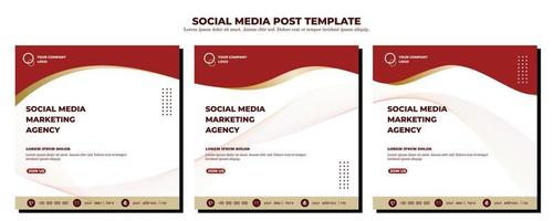 Red White Vector Social Media Post Template, vector art illustration and text