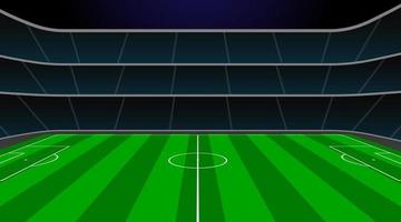 Soccer stadium with green field. vector