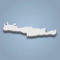 3d isometric map of Crete is an island in Greece vector