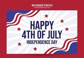 Happy 4th of July - Independence Day USA Web Banner for Social Media Poster, banner, space area and background vector