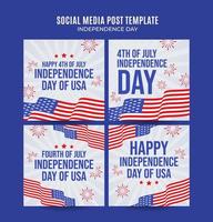 Happy 4th of July - Independence Day USA Web Banner for Social Media Square Poster, banner, space area and background vector