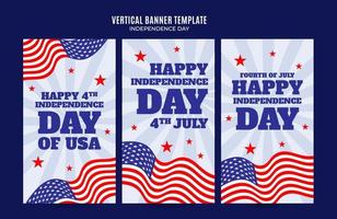 Happy 4th of July - Independence Day USA Web Banner for Social Media Vertical Poster, banner, space area and background