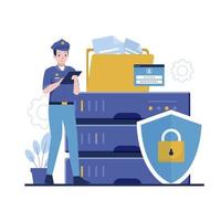 Global data security illustration design concept vector