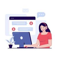 Online customer support live chat illustration concept vector