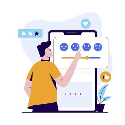 Flat design of positive feedback concept