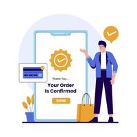 Flat design of order confirmed concept vector