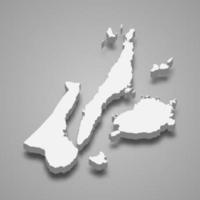 3d isometric map of Central Visayas is a region of Philippines, vector