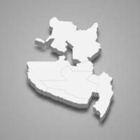 3d isometric map of Soccsksargen is a region of Philippines, vector