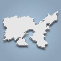 3d isometric map of Lemnos is an island in Greece vector