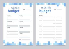 Planning budget worksheet design template vector