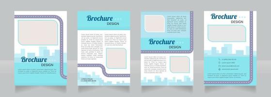 diseño de folleto en blanco azul de transporte de descarbonización. conjunto de plantillas con espacio de copia para texto. colección de informes corporativos prefabricados. 4 paginas editables vector