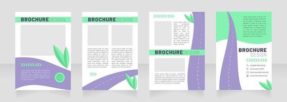 Improve air quality purple blank brochure design. Template set with copy space for text. Premade corporate reports collection. Editable 4 paper pages vector