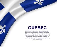 waving flag of Quebec vector