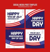 Happy 4th of July - Independence Day USA Web Banner for Social Media Square Poster, banner, space area and background vector