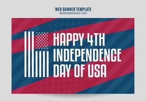 Happy 4th of July - Independence Day USA Web Banner for Social Media Poster, banner, space area and background vector