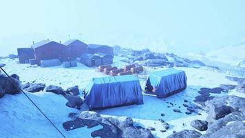 Russian research and polar expedition base buildings in Arctic video