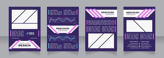 Economic cost purple blank brochure design vector