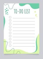 To-do list worksheet design template vector