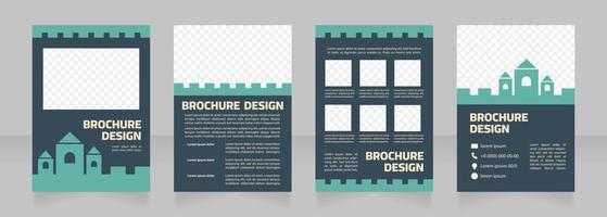 Sustainable architecture conservation blank brochure design. Template set with copy space for text. Premade corporate reports collection. Editable 4 paper pages vector