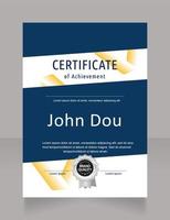 Science achievement certificate design template vector