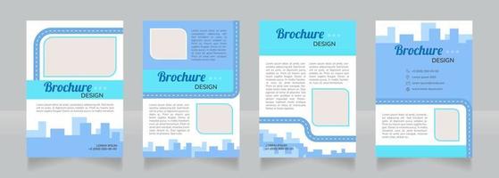 Carbon neutral fuels blue blank brochure design. Template set with copy space for text. Premade corporate reports collection. Editable 4 pages vector